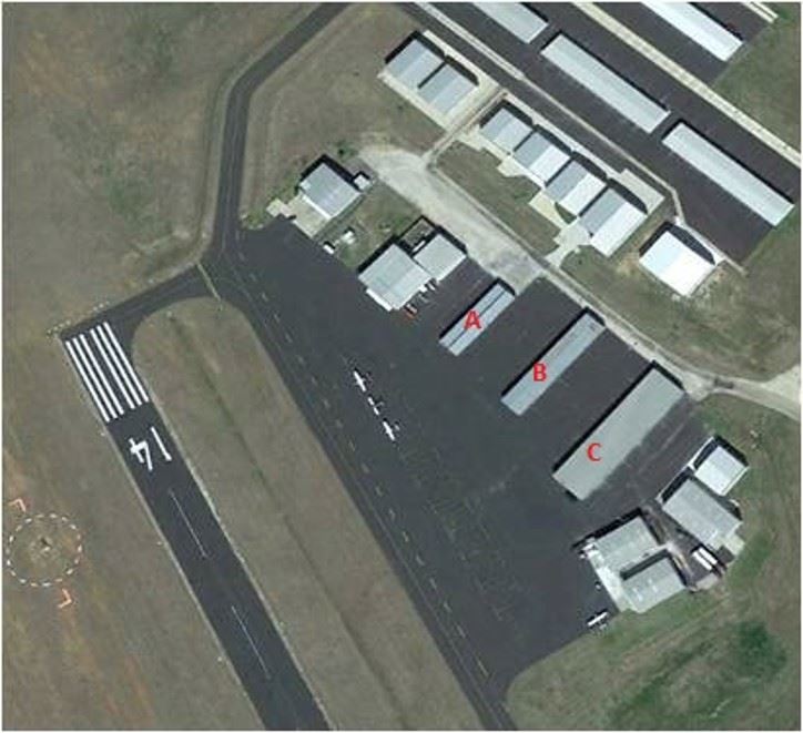 County T-hangars overhead picture